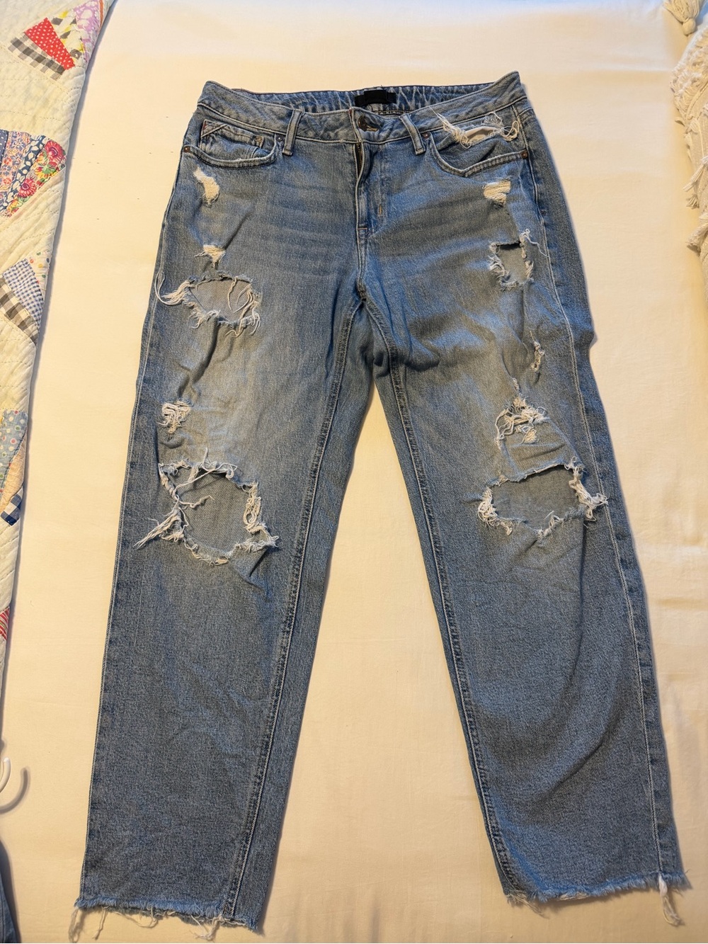 Maurices Light Blue Distressed Ankle Length Jeans